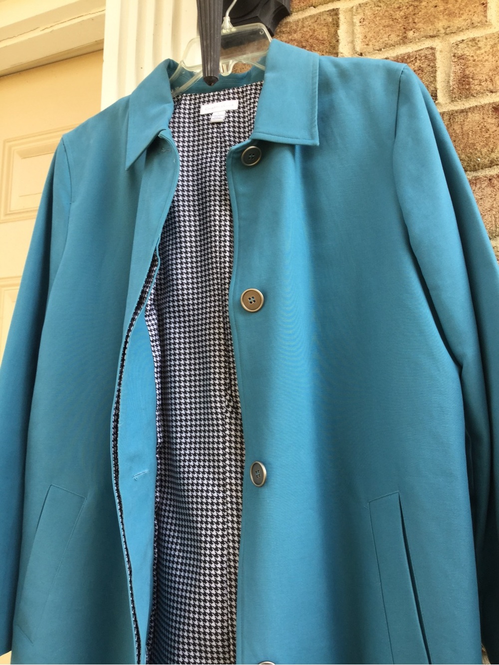 Charter Club Women’s Raincoat with Houndstooth Lining
